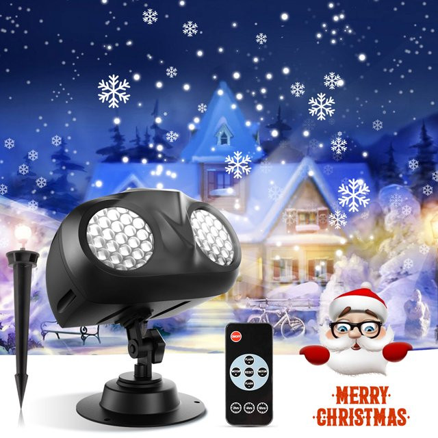 Snowflake Christmas Light Projector, Tanbaby Indoor Outdoor Holiday Projector Lights with Remote ... | Walmart (US)