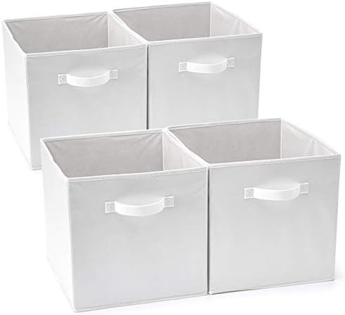 EZOWare Set of 4 Foldable Fabric Basket Bin, 13 x 15 x 13 inch Collapsible Organizer Storage Cube... | Amazon (US)