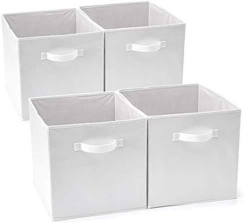 EZOWare Set of 4 Foldable Fabric Basket Bin, 13 x 15 x 13 inch Collapsible Organizer Storage Cube... | Amazon (US)