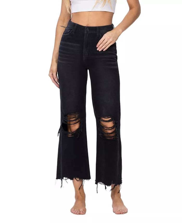 Vervet Women's Super High Rise 90's Vintage-like Cropped Flare Jeans - Macy's | Macy's