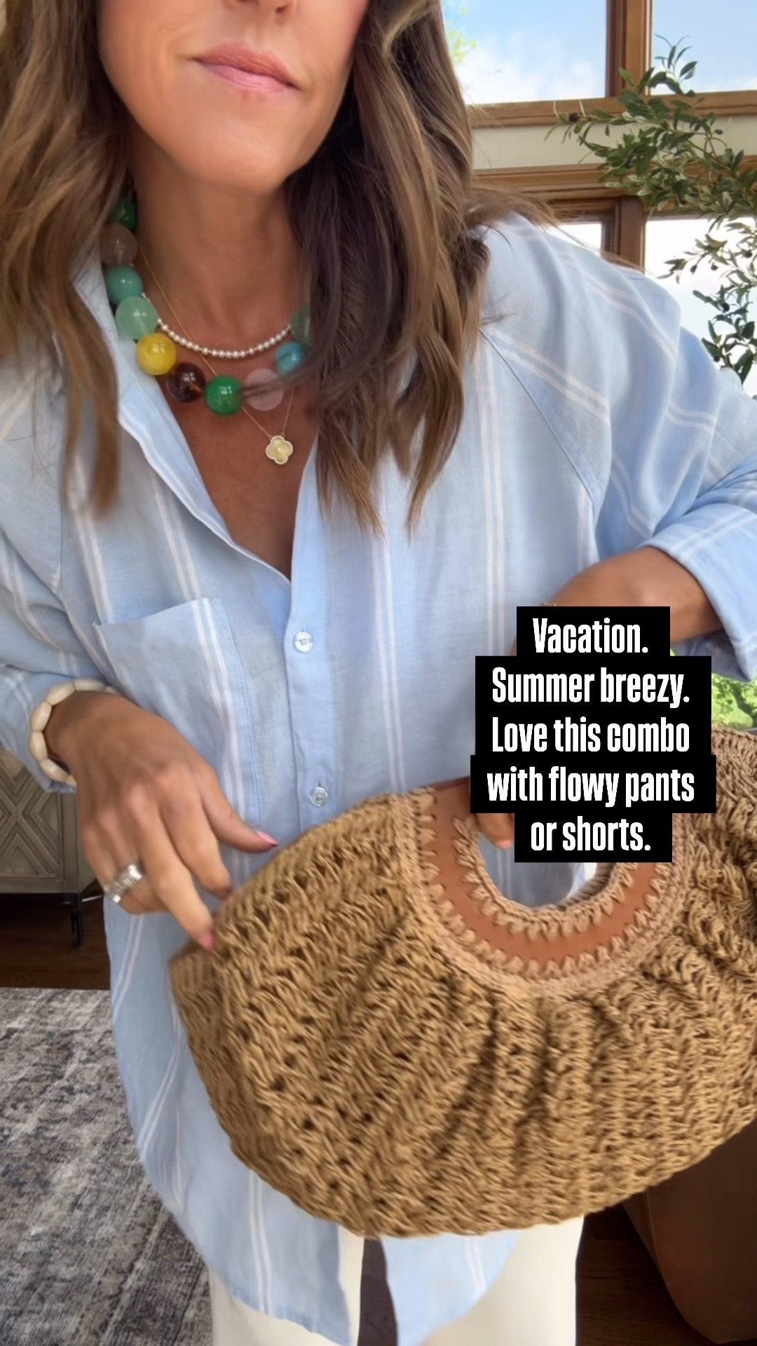 Style ideas with this fabulous button down. Small top  
Small regular in pants. Have the small in the shorts as well. 

#LTKSeasonal #LTKOver40