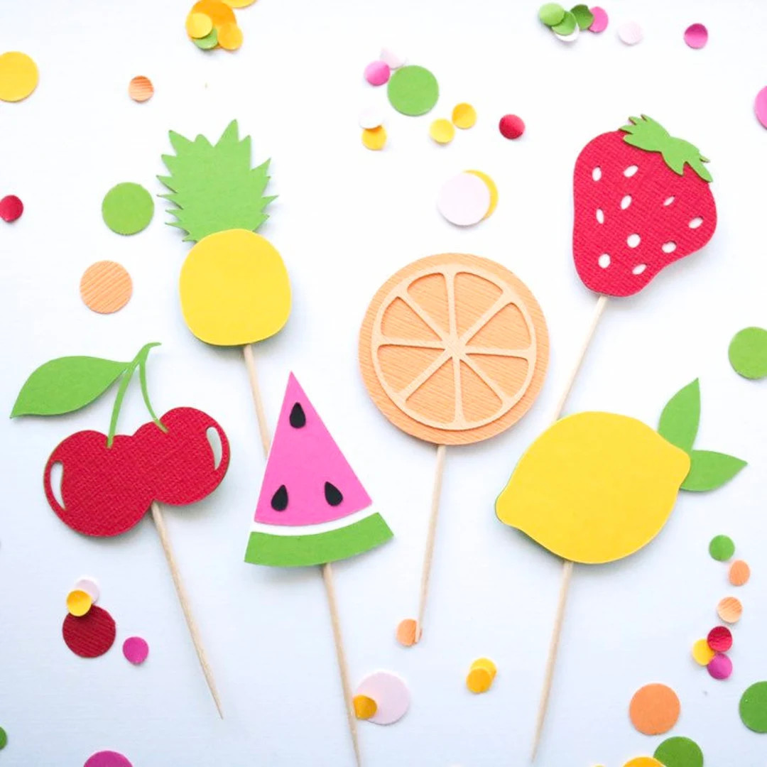 Fruit Cupcake Toppers, Twotti Frutti Birthday Theme, Tutti Frutti Party Decorations, Fruit Themed... | Etsy (US)