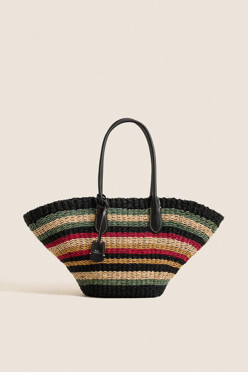 Multi Stripe Raffia Basket Tote | Tuckernuck (US)