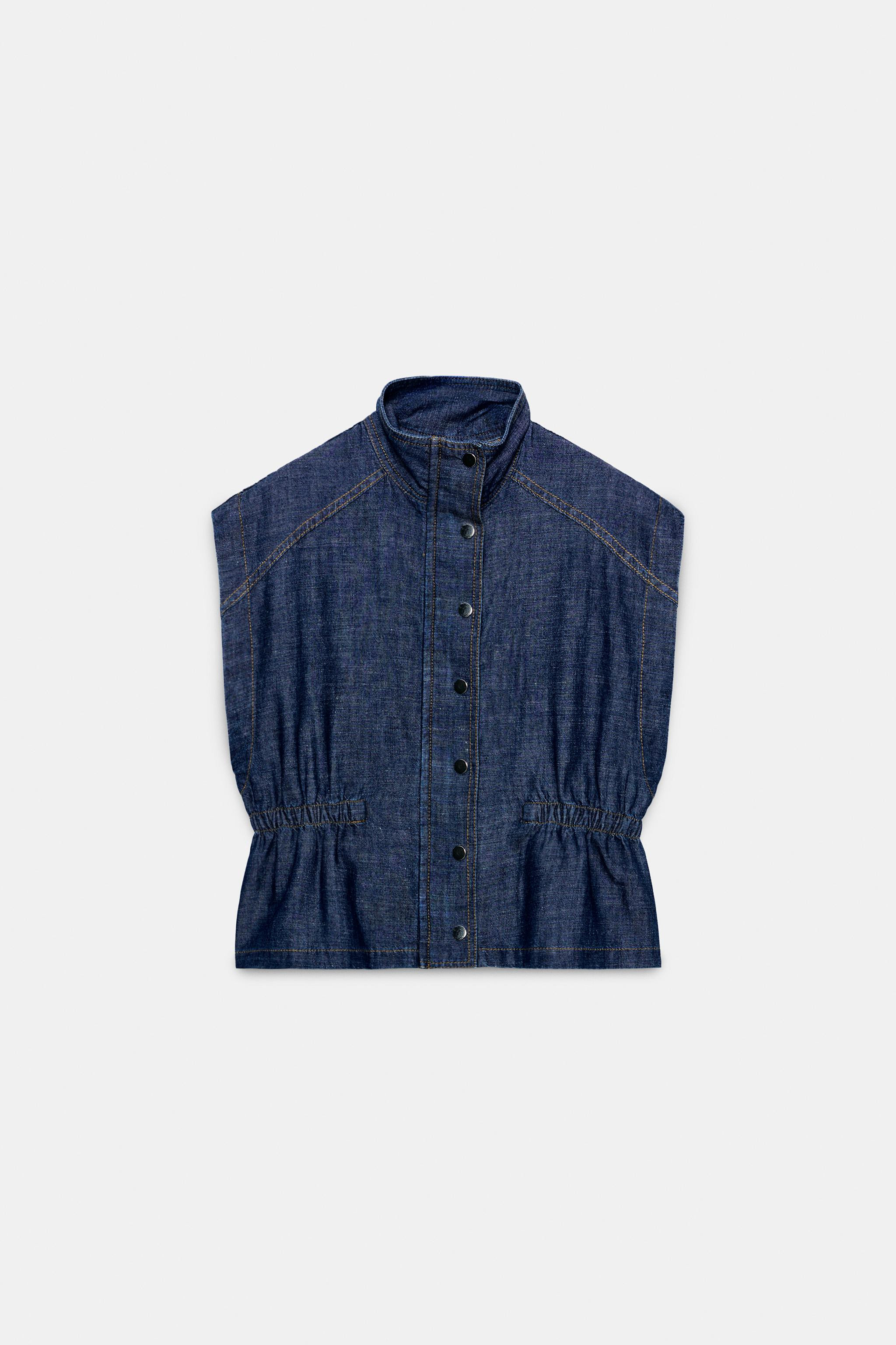 ELASTIC WAIST WAISTCOAT WITH LINEN | Zara UK