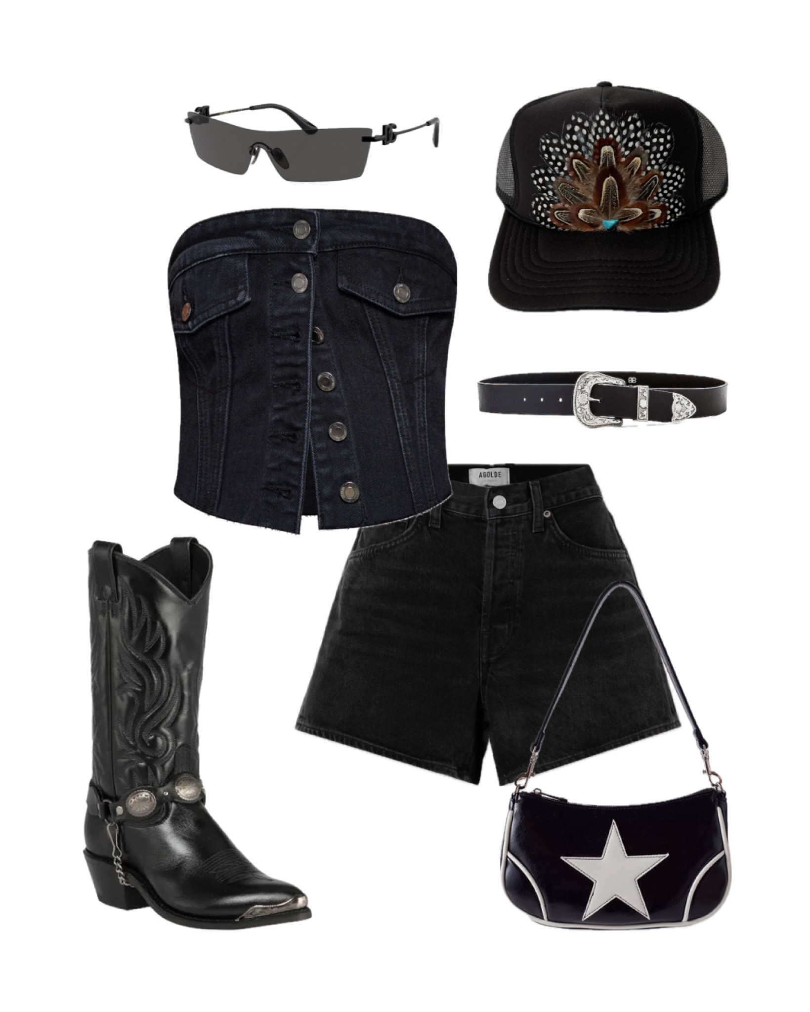 feather trucker hat, country concert outfit, western style inspo, morgan wallen concert, rodeo fashion, cowgirl fashion board 

#LTKStyleTip #LTKFestival