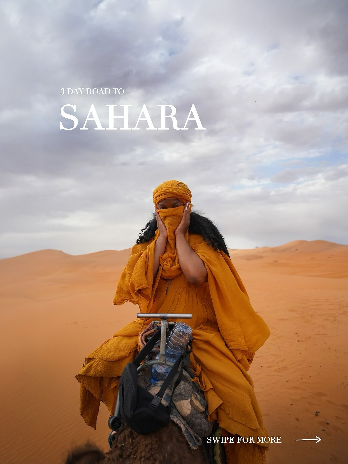 💛Black girl’s guide to a 3 Day Sahara Trip. I’ve been wanting to put together a to-do list for a while, so hopefully my experience can help someone who is planning their own trip. 

Some advice for the self-planners:
• Skip hiring a planner, you can self book any trip via @getyourguide 
• Wear protective styles, don’t risk sun damage (especially under direct sun and wind). If your hair is not already in a protective style, @martine_conde does braids in Marrakech! 
• Bring snacks and water (fruits especially). Grocery stores in Marrakech are great. 
• Bring a portable electric fan (I got mine on Amazon).
• Bring tinted sunscreen or a tinted mineral sunscreen. My favorite is @saiebeauty and Elta MD.
• Doux Mousse Def Texture Foam & Neatbraid Gel is LIFE
• Bring cargo pants and a fanny pack.
• Buy a head scarf in Marrakech Medina (more variety)
• Book ATVs. They’re way more comfortable and fun. 
• You WILL FEEL that hour long camel ride. 
• Skip the cafeterias; eat at small local businesses.
• Tell Moha and Fatima I said hello!
• Dirham is king, do not expect to pay with card.
• Don’t forget sanitizer, first aid supplies, and bug spray.
• If you can’t finish your fruit, save it for the camels.
• Bring portable chargers and charging adapters.
• Do not be rude about electricity or AC. A lot of small towns rely on solar energy and will provide power towards the evening. Bring a portable charger or fan if you need it.

Photography tips: 
• If you’re planning on shooting photos, don’t bother with a tripod unless shooting astrophotography. There will be plenty of people to meet and plus it’s very windy. 
• I traveled with my camera in a sealed fanny pack whenever not in use. Wind and sand can hurt your lens, so protect it.

#saharadesert #BlackAndAbroad #MoroccoByYou
#BlackTravellers #SoloTravelDiaries #MoroccoTravelTips
#MoroccoPhotography #MoroccoTravels #MoroccoTravel #MoroccoVacations @blacktravelfeed @blacktravelpassport #SoloTraveling #SoloTravelStories #BlackGirlAbroad #HotelGuide #sahara #MoroccoGuide #hotairballooning #getyourguide #getyourguidetour @blackpackerlife