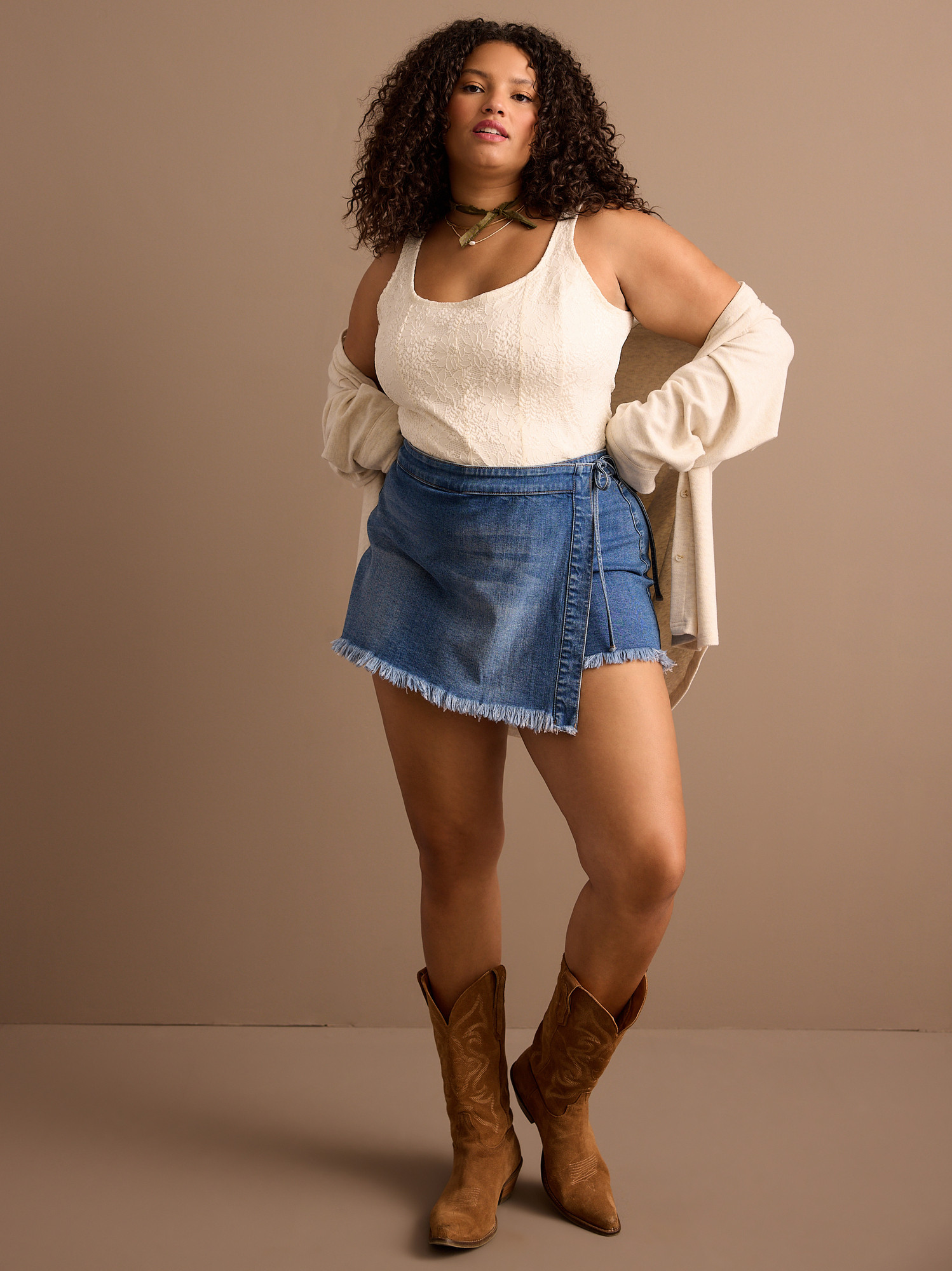 Tia Denim Skort in Denim Blue | Arula | Arula