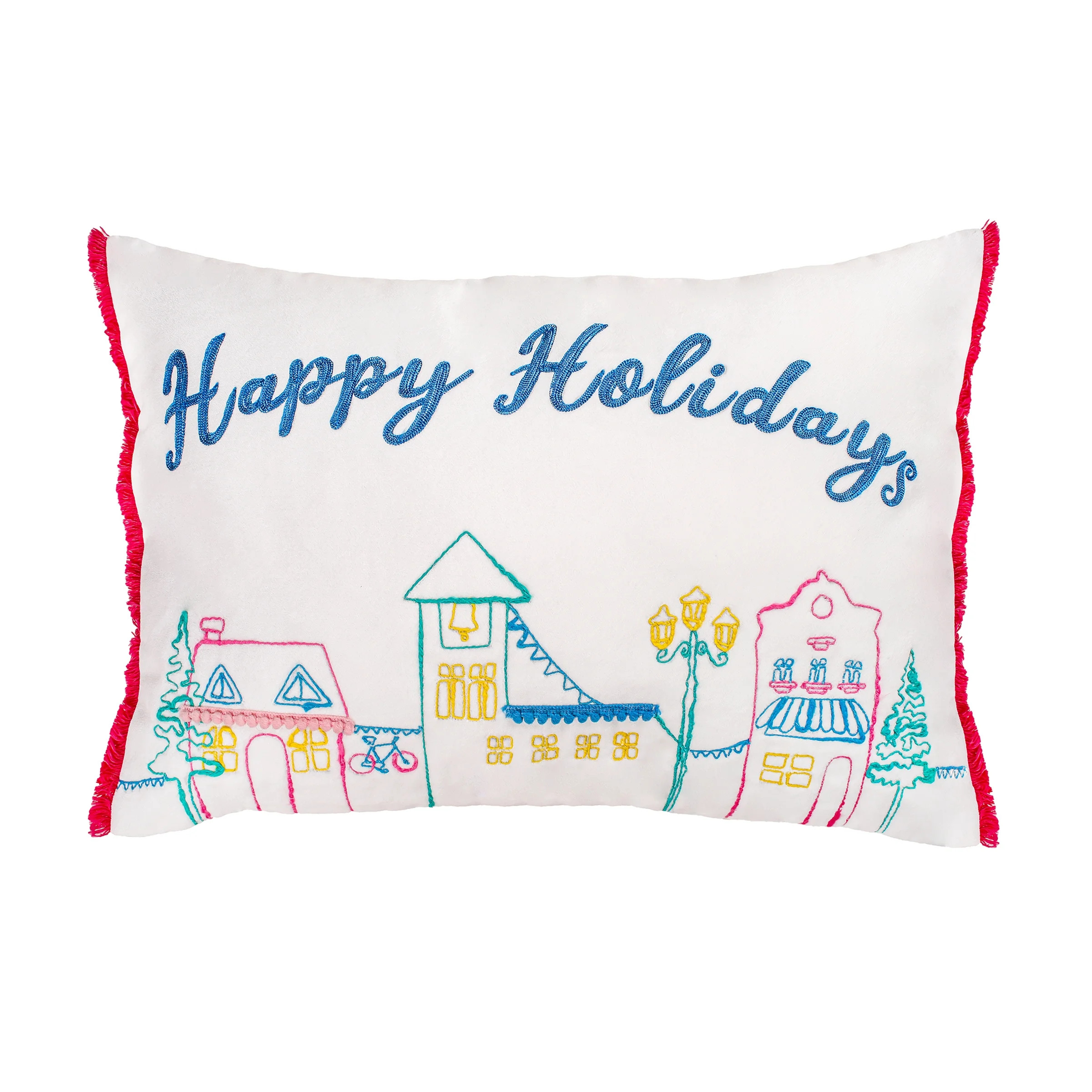 National Tree Company 20” HGTV Home Collection Embroidered “Happy Holidays” Pillow | Walmart (US)