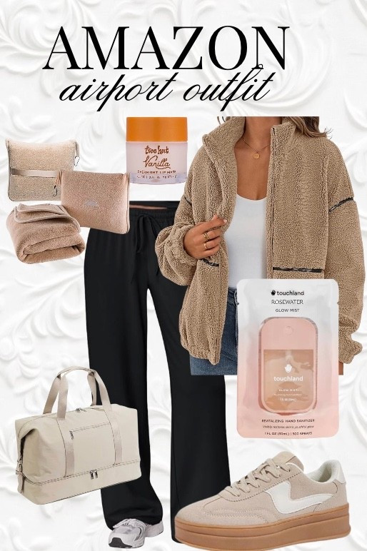 airport but make it chic ✈️🤎
my go-to amazon airport outfit = cozy teddy jacket, soft wide-leg sweats, platform sneakers + the neutral duffle that fits everything.
plus the little luxuries: vanilla lip balm + rosewater glow mist so you land feeling fresh, not frazzled.
linked my full comfy-cool travel lineup in LTK 🤍
#amazonfinds #airportoutfit #traveloutfit #cozychic #amazonfashion #neutralstyle #travelessentials #falltravel #capsulewardrobe #ltkstyle


#LTKTravel #LTKootd #LTKgrwm