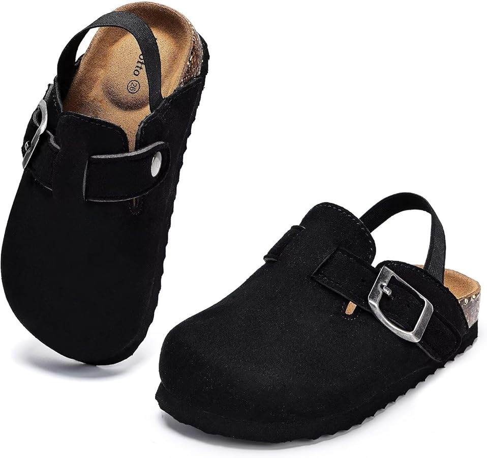 Torotto Kids Suede Clogs Toddler Boys Girls Cork Footbed Clogs with Arch Support & Adjustable Str... | Amazon (US)
