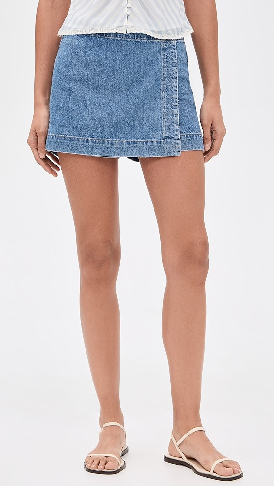 Denim Wrap Mini Skort | Shopbop
