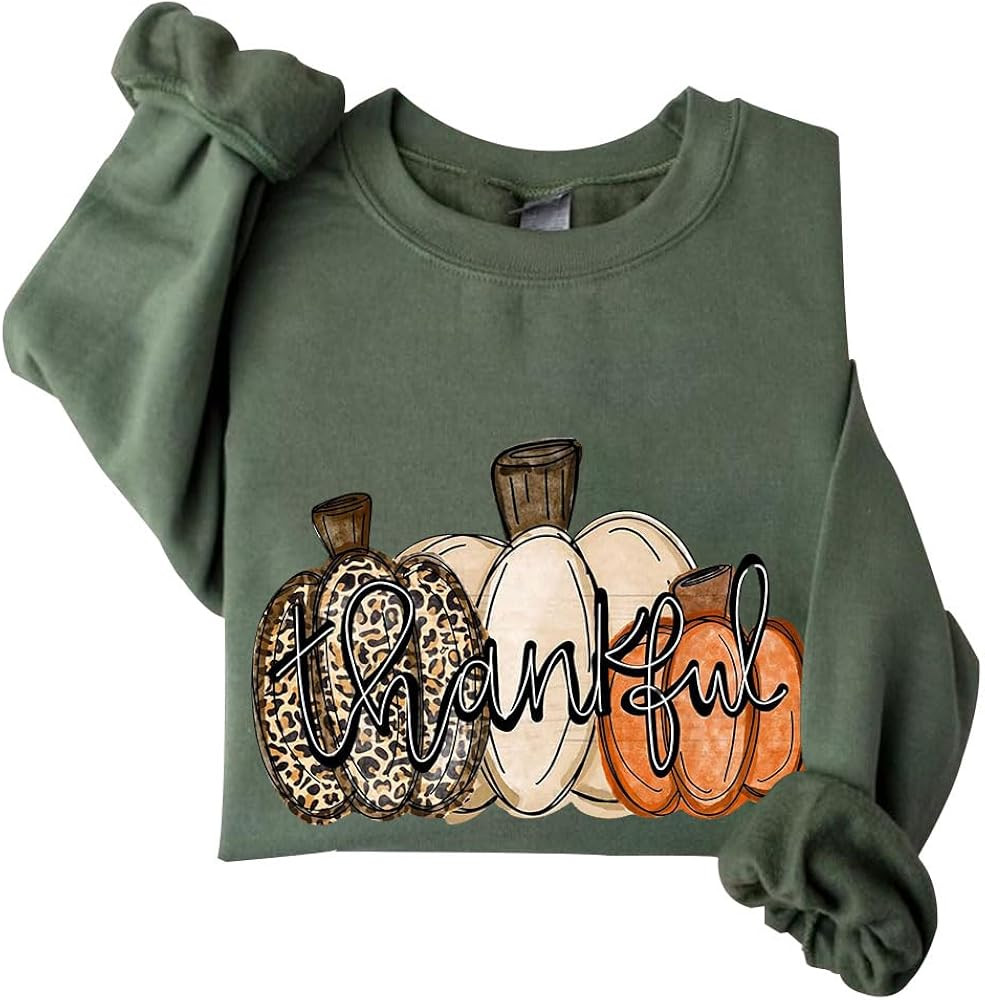 Thankful Pumpkin Sweatshirt for Women - Fall Thanksgiving Gift | Amazon (US)