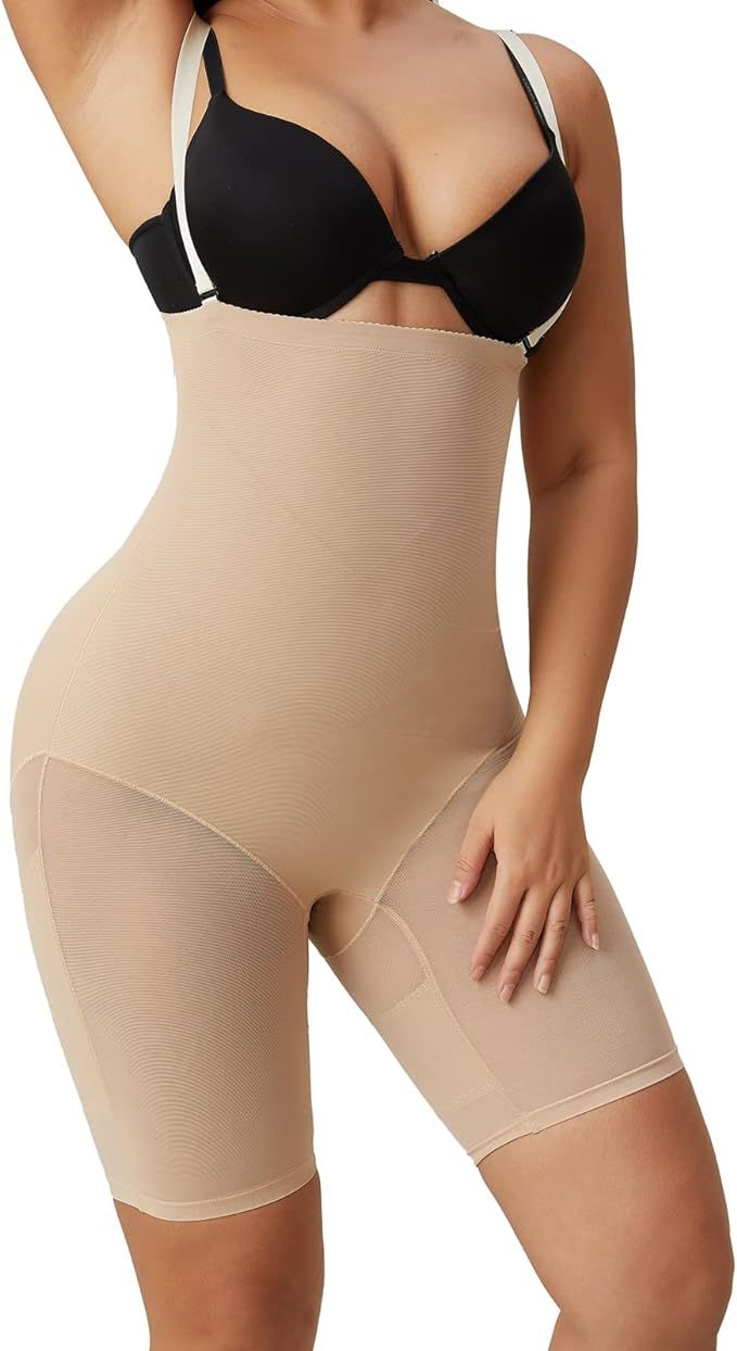 PAUKEE Women High Waist Tummy Control Shapewear Shorts Butt Lifter Thigh Sculpting Body Shaper | Amazon (US)