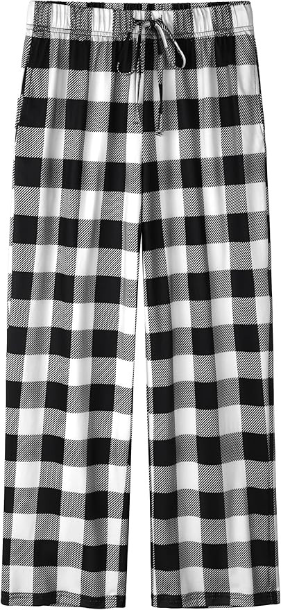 IHU Boys Pajama Pants Soft Kids Plaid Pj Bottom Lounge Pants Sleepwear with Drawsting & Pockets f... | Amazon (US)