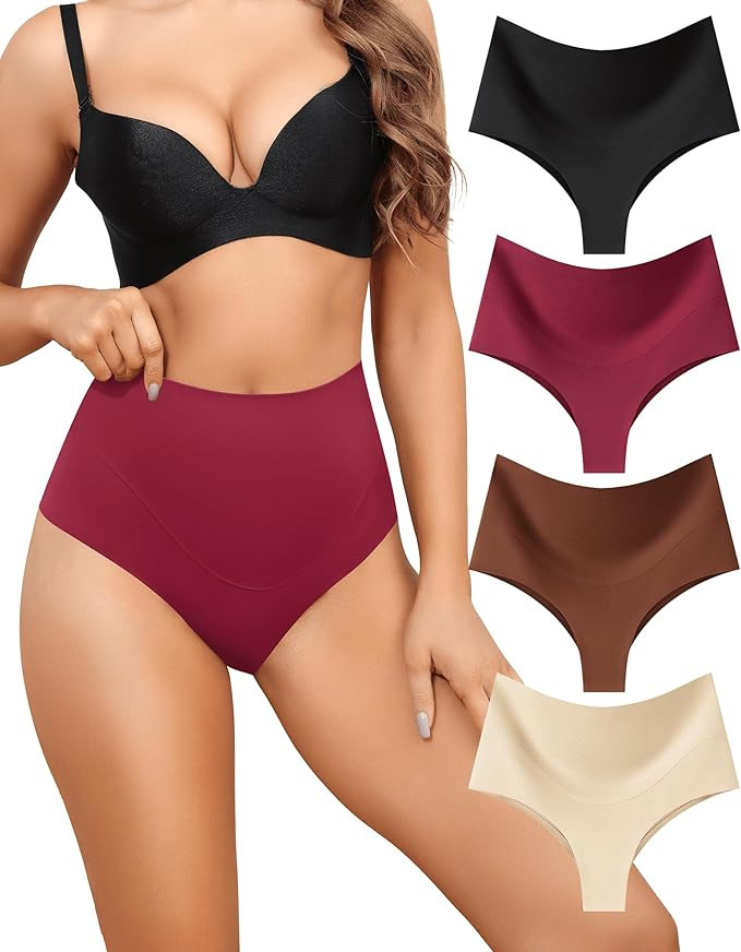 LEVAO High-Waist Thong Shapewear for Women – Tummy Control Seamless Brazilian Panties, No Show,... | Amazon (US)
