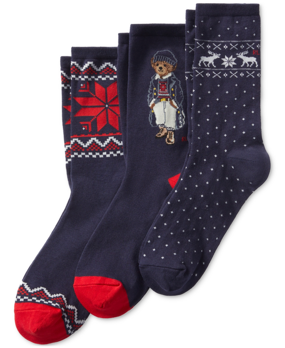 Polo Ralph Lauren Women's 3-Pk. Naval Bear Socks - Assorted | Macy's