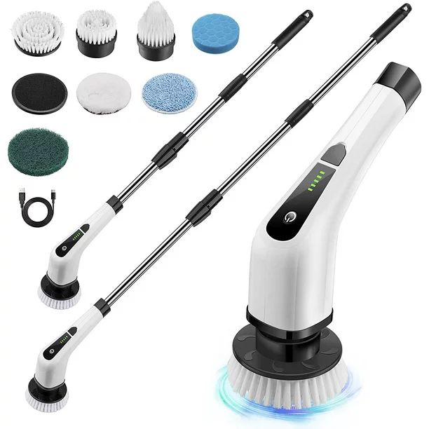 Electric Spin Scrubber, Power Shower Scrubber with 7 Brush Heads, Portable Household Tools & Cord... | Walmart (US)
