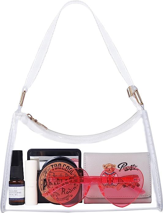 Clear Crossbody Bag Shoulder Handbag,Clear Purses for Women Cute Clutch Small Clear Purse Bag Sta... | Amazon (US)