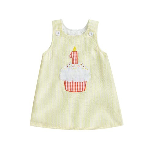 Baby Girl First Birthday Outfit 1 Cake Embroidery One Year Old Birthday Dress Smash Cake Dresses | Amazon (US)
