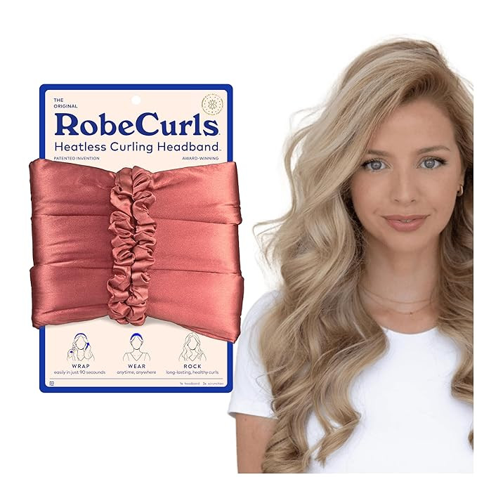 RobeCurls Heatless Hair Curler Set - Satin Curling Headband for Natural, No-Heat Curls - Sleep in... | Amazon (US)