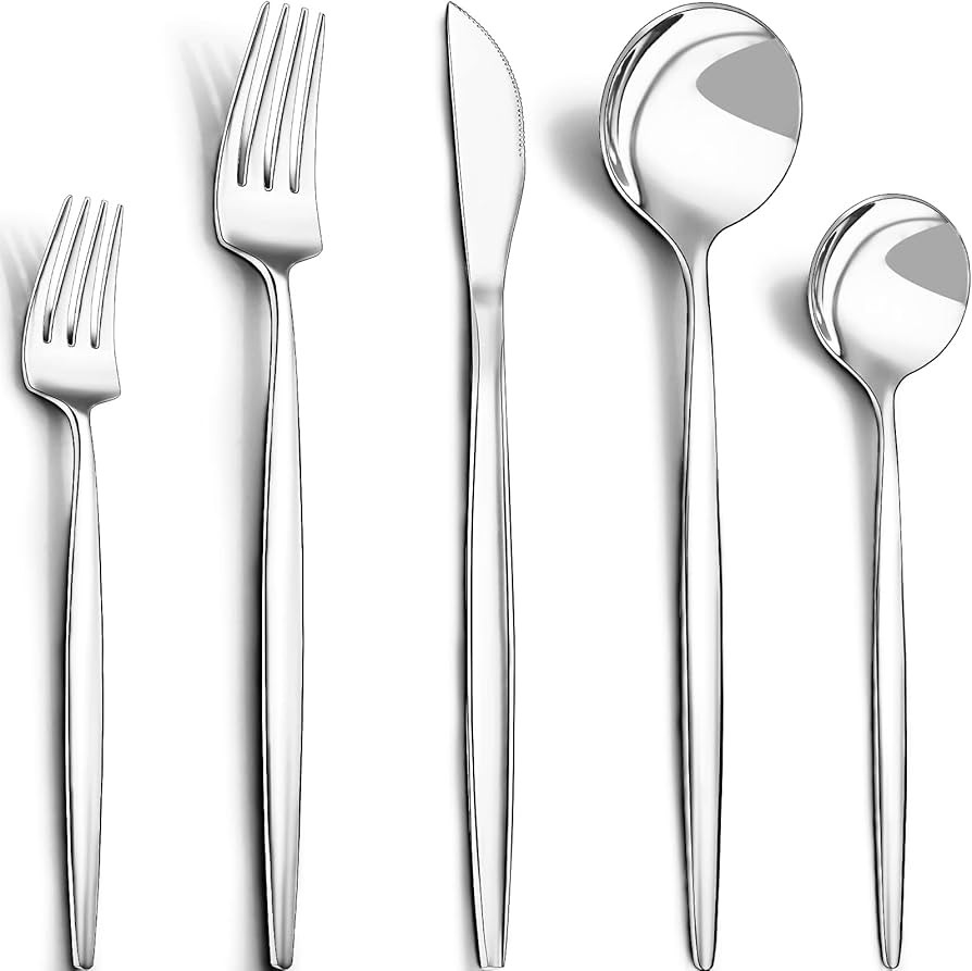 40-Piece Silverware Set for 8, CEKEE Stainless Steel Flatware Cutlery Set Included Knife Spoon an... | Amazon (US)