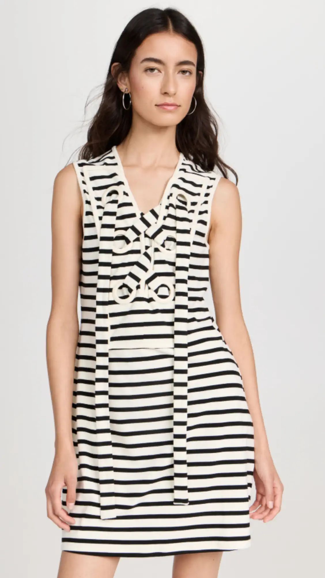 Striped Knit Lace  Up Dress | Shopbop