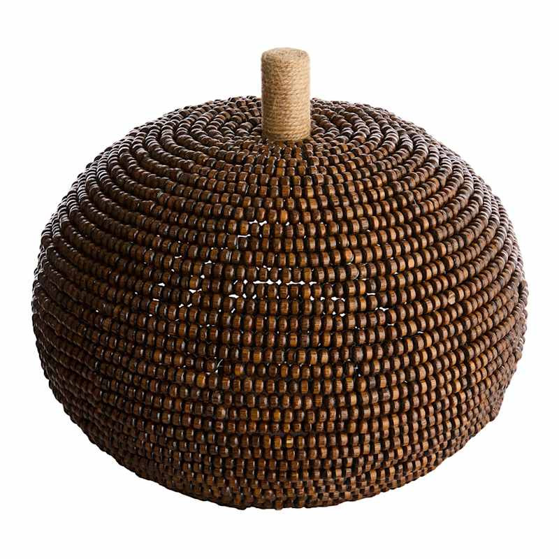 Brown Beaded Pumpkin, 9.5" | At Home