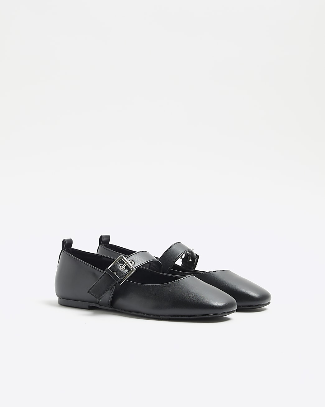 Black Mary Jane Buckle Ballet Pumps | River Island (UK & IE)
