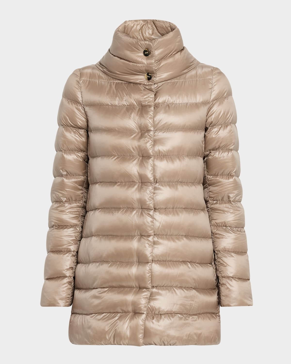 Amelia Water-Resistant Ultralight Nylon A-Line Puffer Jacket | Neiman Marcus