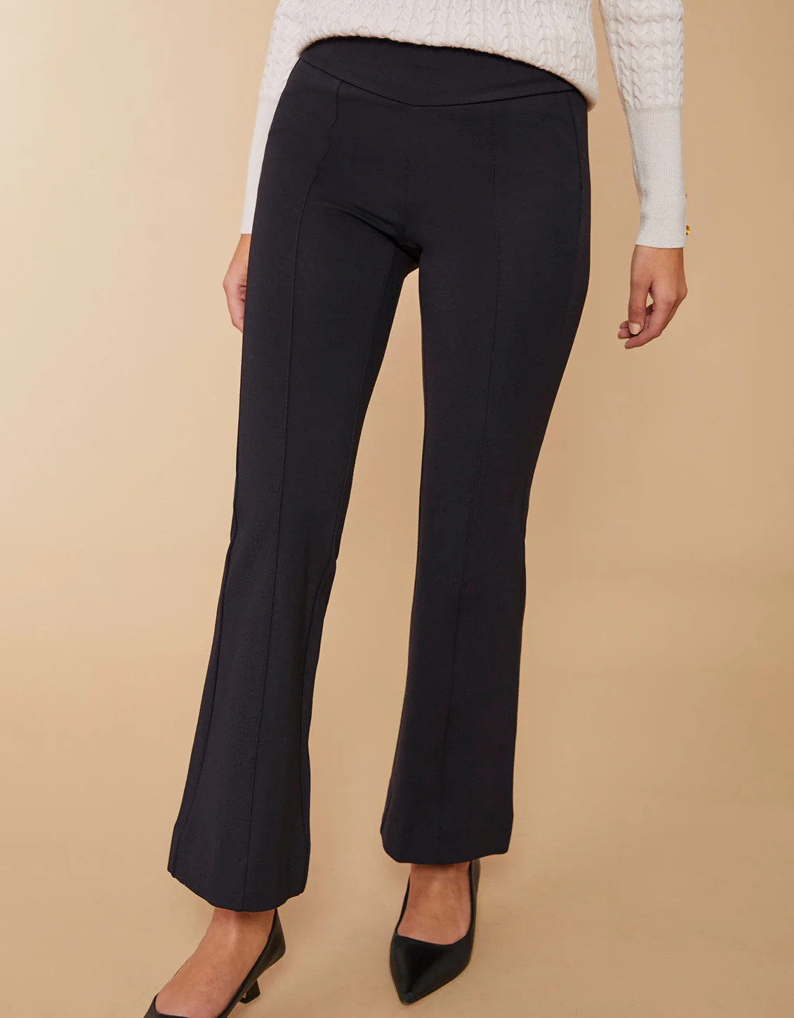 Brooke Pull On Ponte Trouser Black | Spartina 449