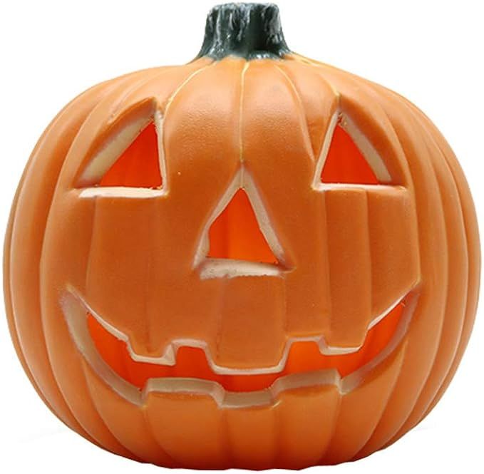 Halloween Jack-o'-Lantern Halloween Pumpkin Lights Scary Orange Pumpkin Lantern Creepy Pumpkin Fi... | Amazon (US)