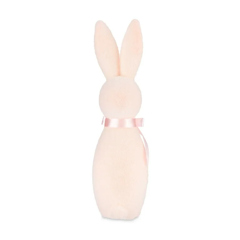 Way to Celebrate Easter Flocked Bunny Decor, Pink, 16" | Walmart (US)