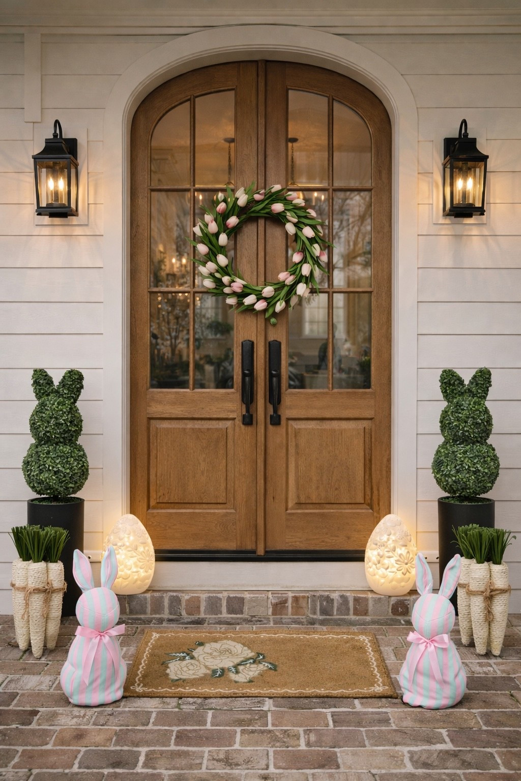 Easter spring front porch design with affordable Walmart home Easter decor finds. 

Front porch decor // Easter home decor // bunny topiary // spring home refresh

#LTKSaleAlert #LTKSeasonal #LTKHome