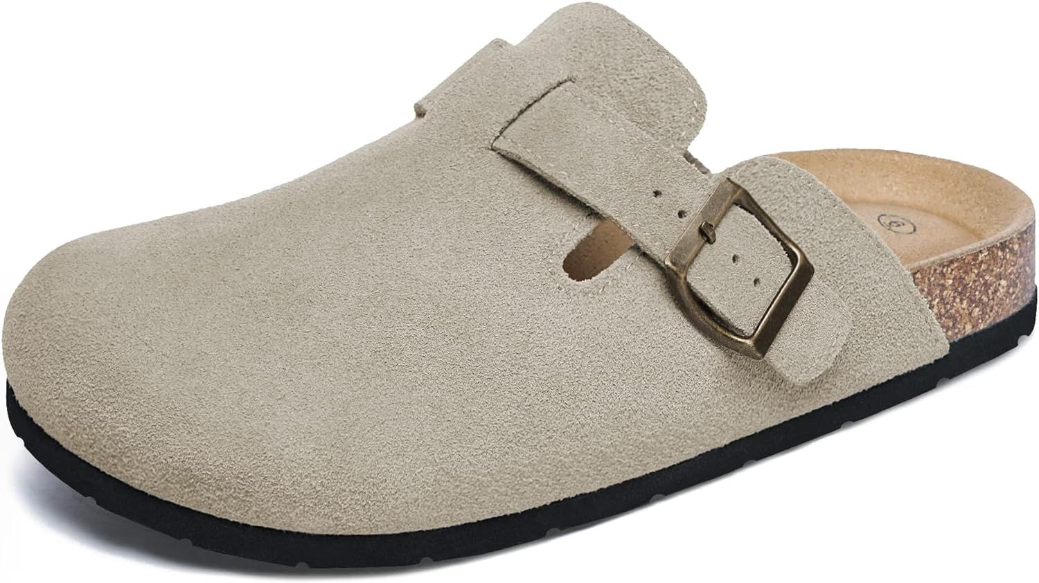 Xiakolaka Women's Suede Clogs Adjustable Buckle Slip on Footbed Home Clog Slippers | Amazon (US)