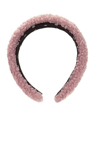 Lele Sadoughi Faux Shearling Alice Headband in Mauve | FWRD | FWRD 