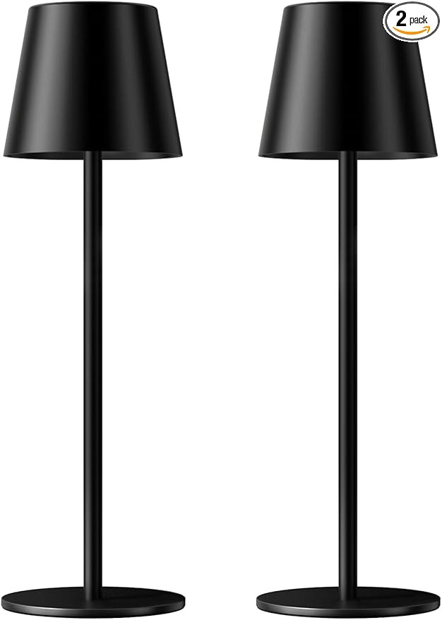 Kakanuo Cordless Table Lamp Rechargeable Black - KK 2 Pack 5000mAH Battery Operated Lamp for Coun... | Amazon (US)