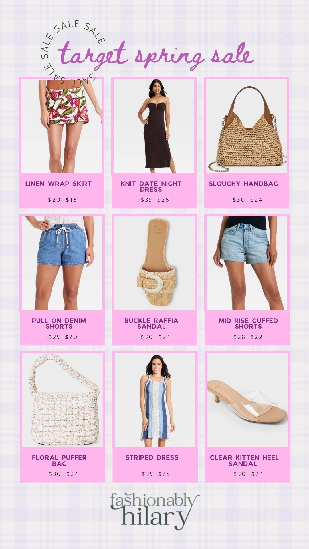 Target just lowered prices on a bunch of adorable spring pieces and these are my favorites! I love all their different sandals this year and this linen wrap skirt is so cute! I love the details on the brown dress, the gold hardware is gorgeous! 
Floral puffer bag, straw slouch bag, drawstring denim shorts, knit striped dress, buckle sandals, brown strapless dress

#LTKSeasonal #LTKMidsize #LTKSaleAlert