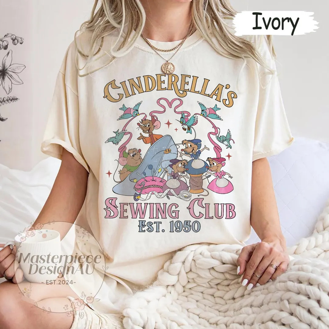 Disney Cinderella Est 1950 Comfort Colors Shirt, Cinderella and Co Sewing Club Shirt, Disney Prin... | Etsy (US)