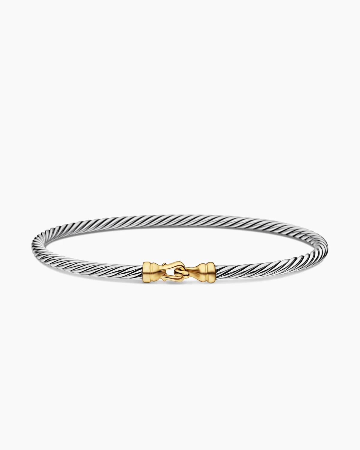 David Yurman | Buckle Classic Cable Bracelet in Sterling Silver with 18K Yellow Gold, 3mm | David Yurman
