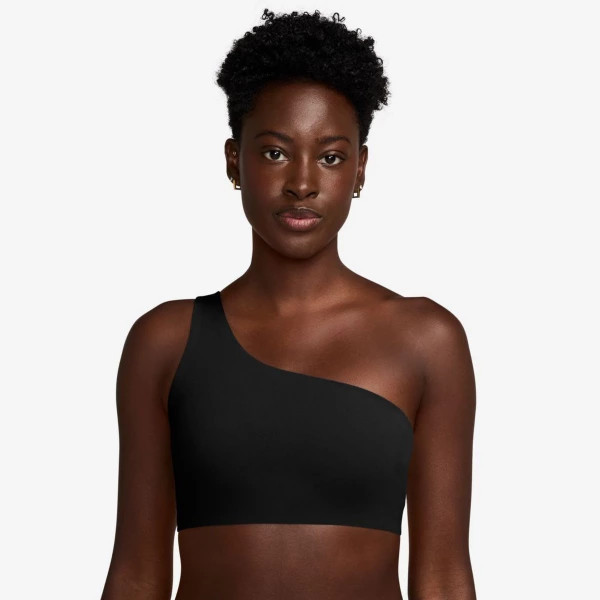 Women's Nike Zenvy Asymmetrical Sports Bra Small Black/Pcg3c | Scheels