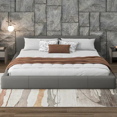 [Stylish Gray Upholstered Bed] - The Ideal Choice For Your Bedroom, KING | Wayfair North America