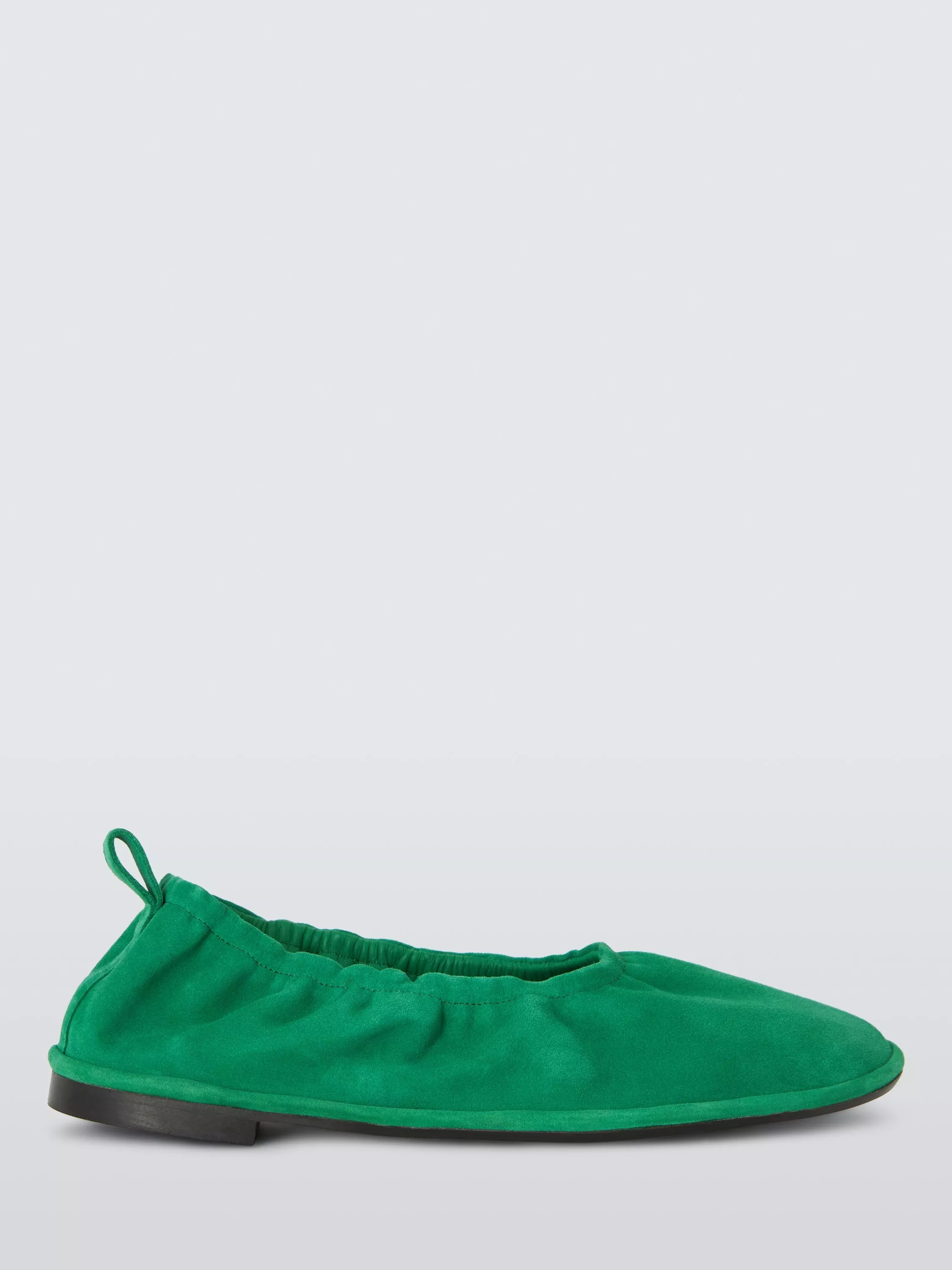 John Lewis Haze Suede Elasticated Top Line Ballerina Pumps, Green | John Lewis (UK)