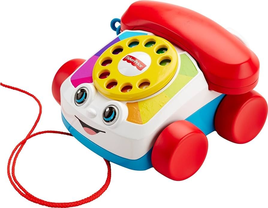 Fisher-Price Toddler Pull Toy Chatter Telephone Pretend Phone With Rotary Dial And Wheels For Wal... | Amazon (US)