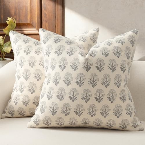 Farmhouse Floral Pillow Covers 20x20 Set of 2, Country Botanical Throw Pillow Cover for Sofa Couc... | Amazon (US)