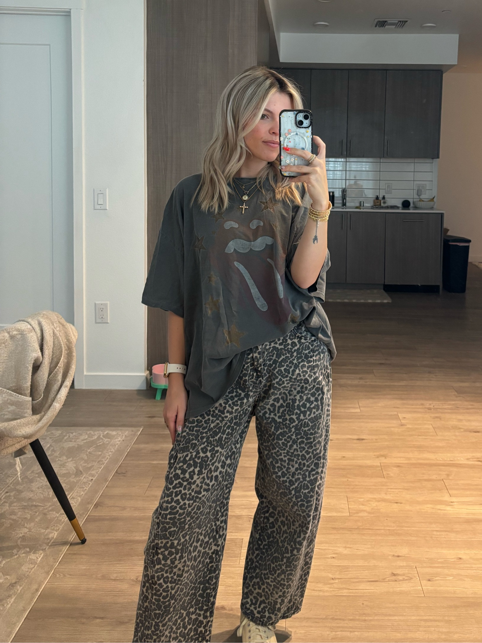 Casual with an oversized Daydreamer band t and leopard print barrel jeans 

#LTKStyleTip #LTKBeauty #LTKPetite