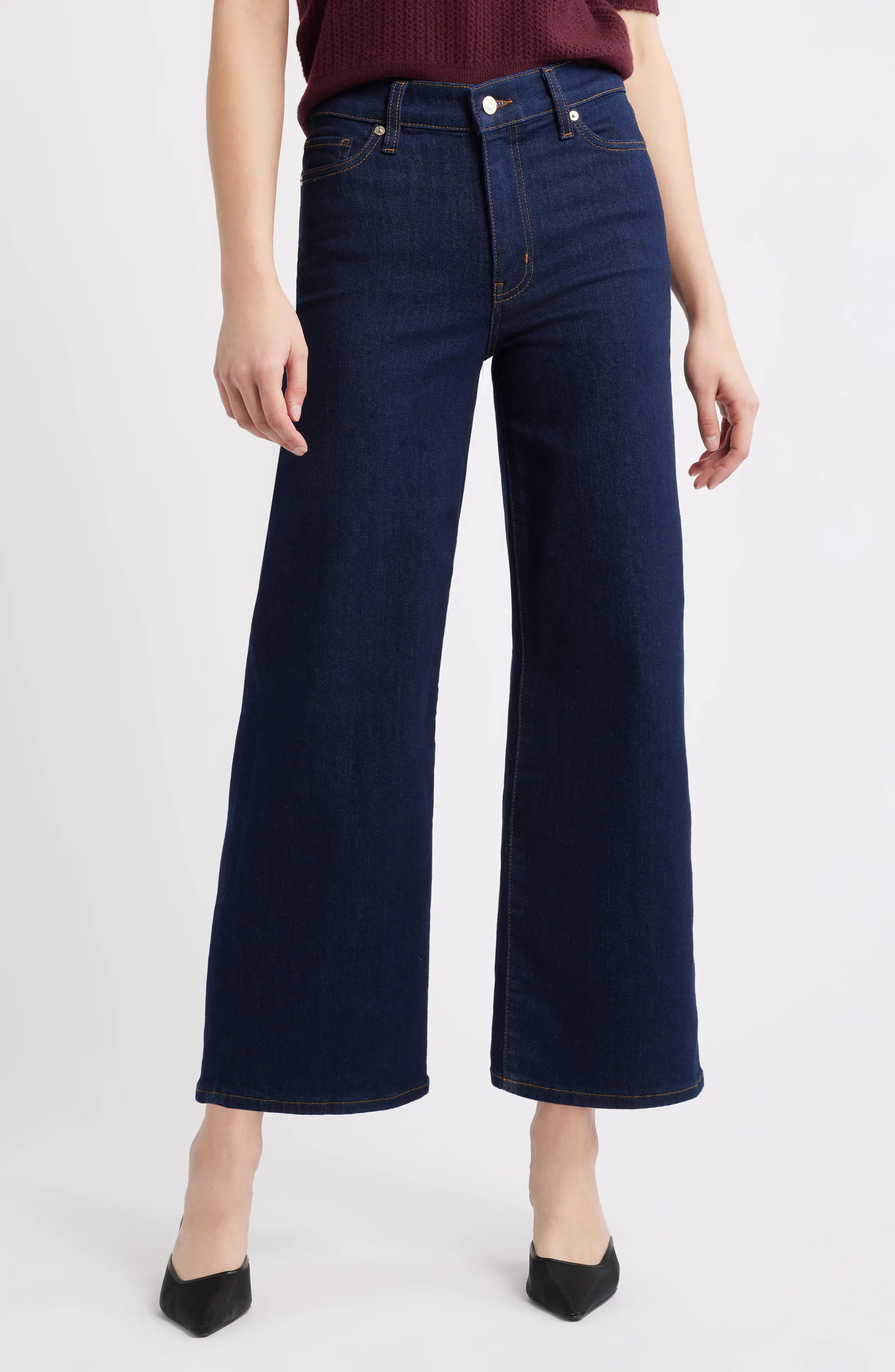 FRAME Le Slim Palazzo High Waist Crop Wide Leg Jeans (Women) | Nordstrom | Nordstrom