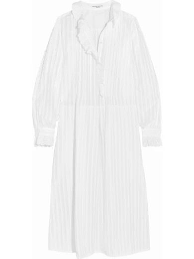 Broderie anglaise-trimmed cotton-sateen shirt dress | NET-A-PORTER (US)