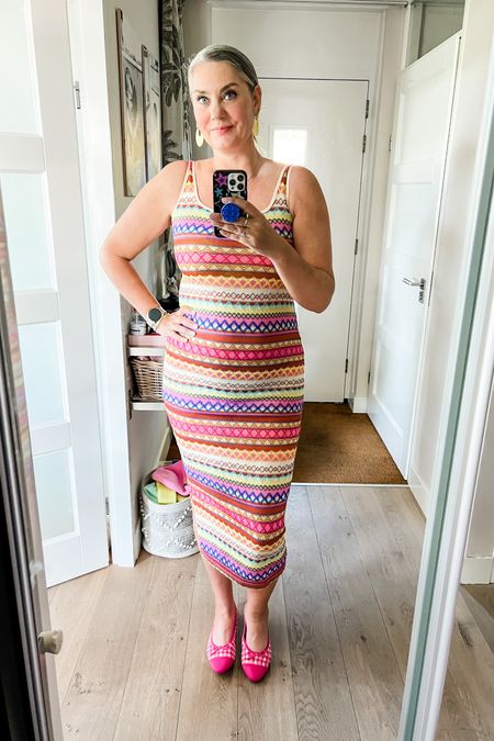 Ootd - Tuesday. A multi colored knit bodycon dress and pink gingham ballerina flats from Vivaia. 



#LTKmidsize #LTKcurves #LTKstyletip