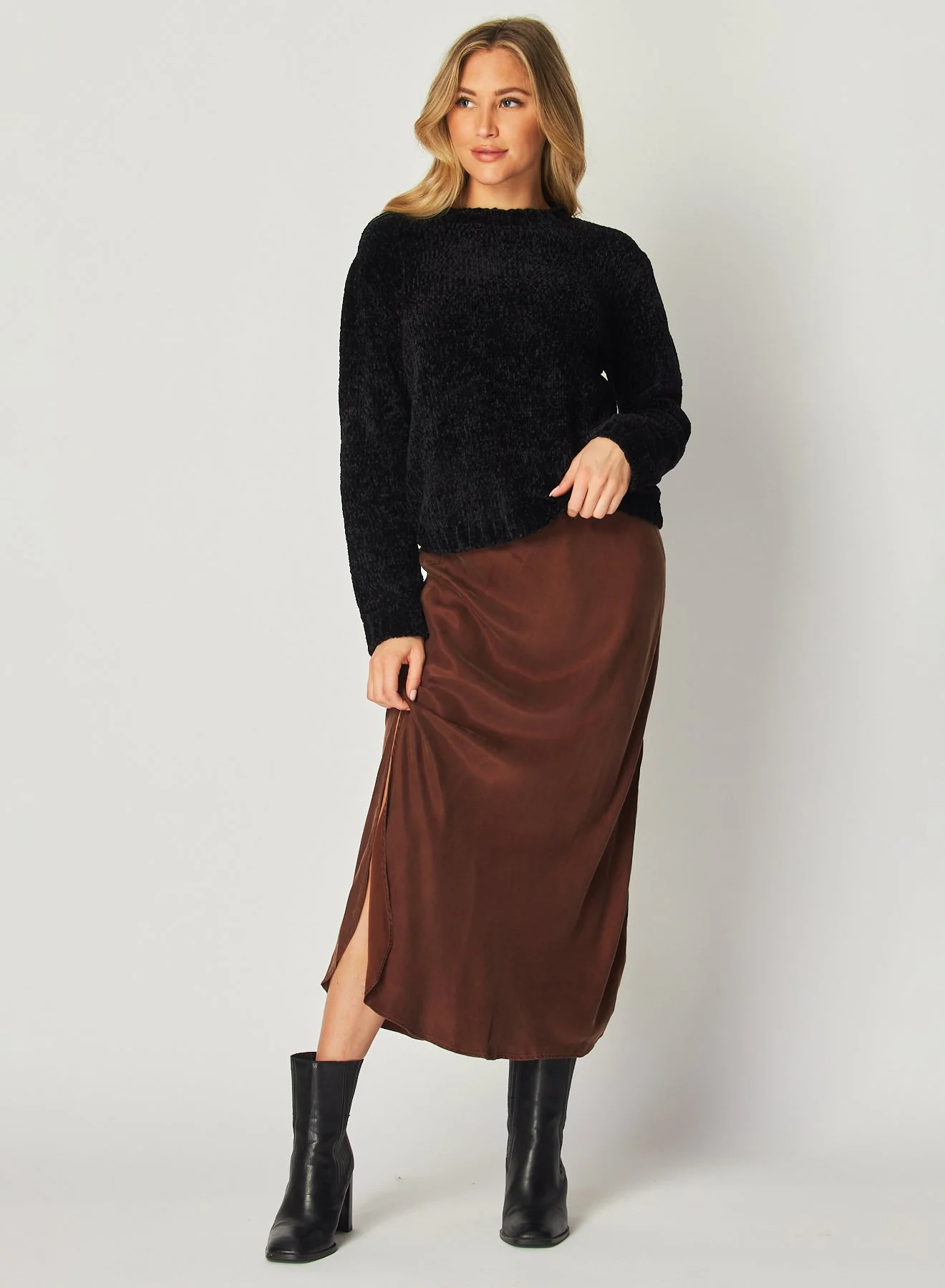 ASYMMETRIC SIDE SLIT BIAS SKIRT MAHBR - Bella Dahl | Bella Dahl