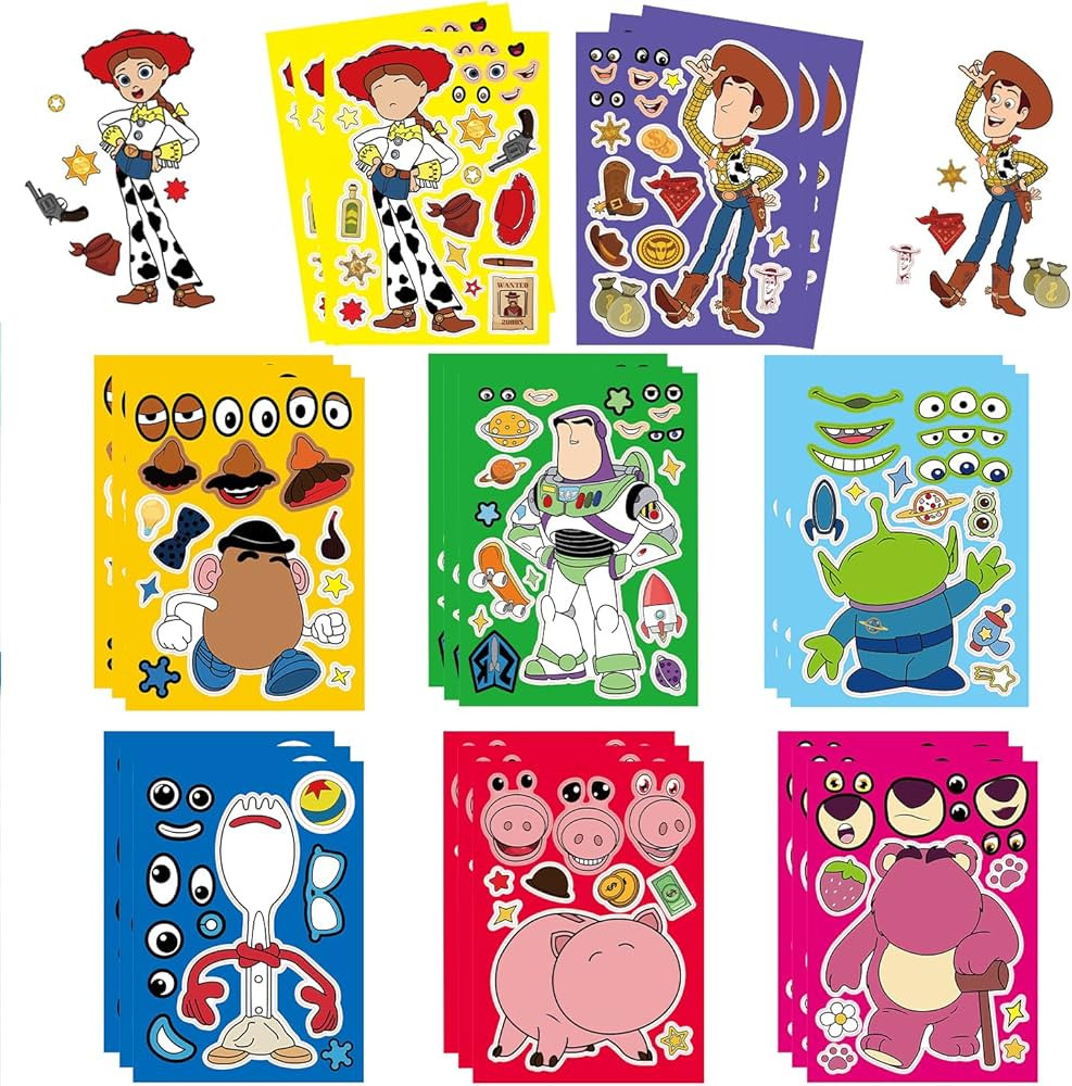 Toy Inspired Make a face Stickers,Make You Own Stickers DIY Cartoon Stickers for Party Decoration... | Amazon (US)